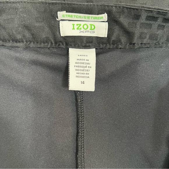 Izod Xfg Golf Skort Skirt Stretch Textured Black Geometric Mesh Brief Size 14 - Picture 14 of 15